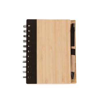 bloco de anotações bambu com caneta ab00063a