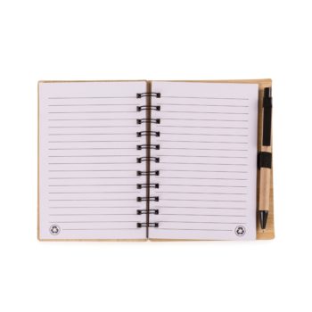 bloco de anotações bambu com caneta ab00063a