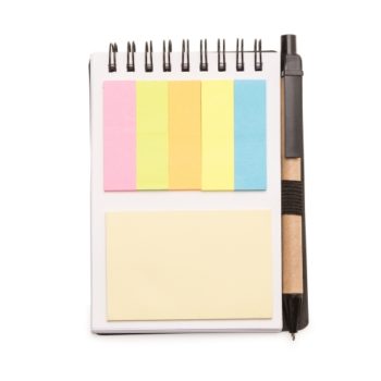 bloco de anotações com post-it e caneta ab00061a